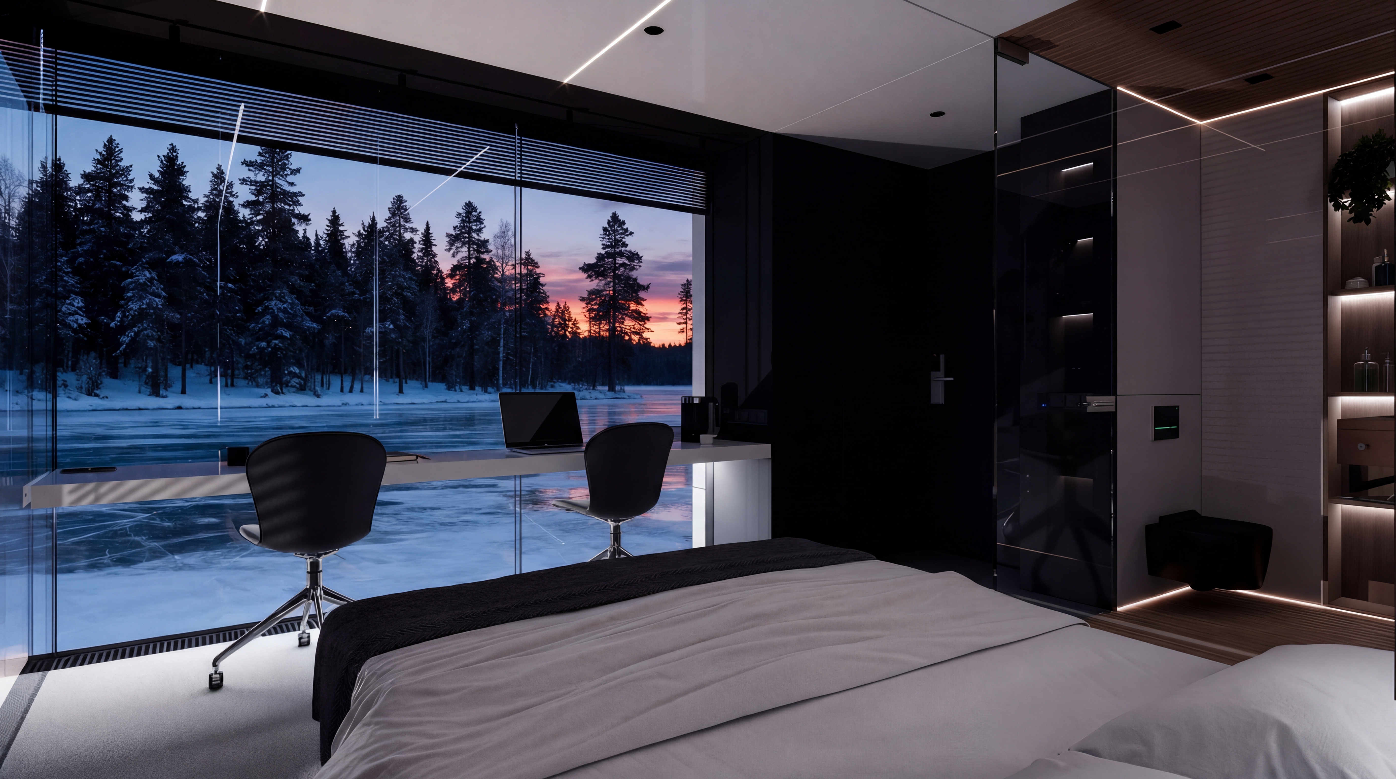 Лэндер Гиперборея на берегу Ладожского озера зимой