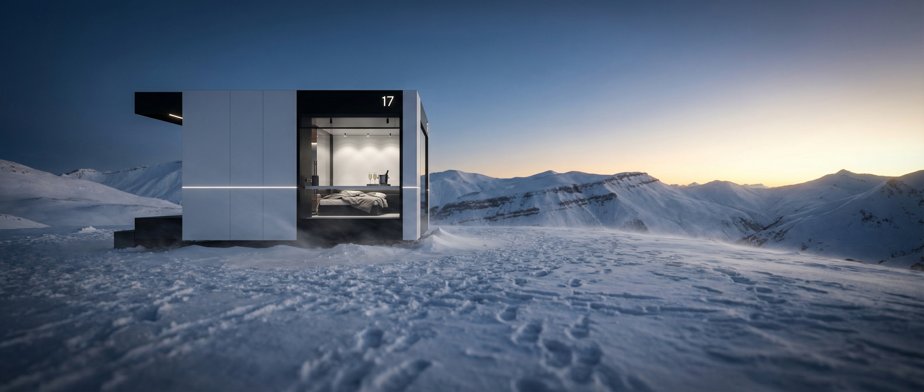 Автономный панорамный лэндер Гиперборея на пляже в Крыму